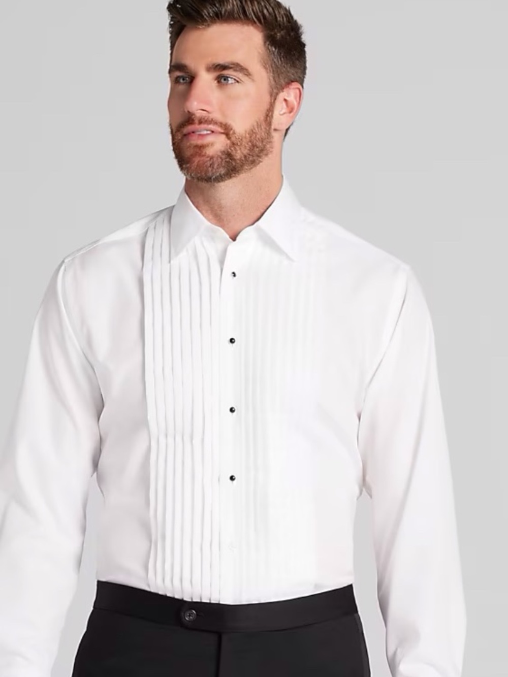 CHAPLIN WHITE PLEATED TUXEDO SHIRT SIZE SMALL 32-33